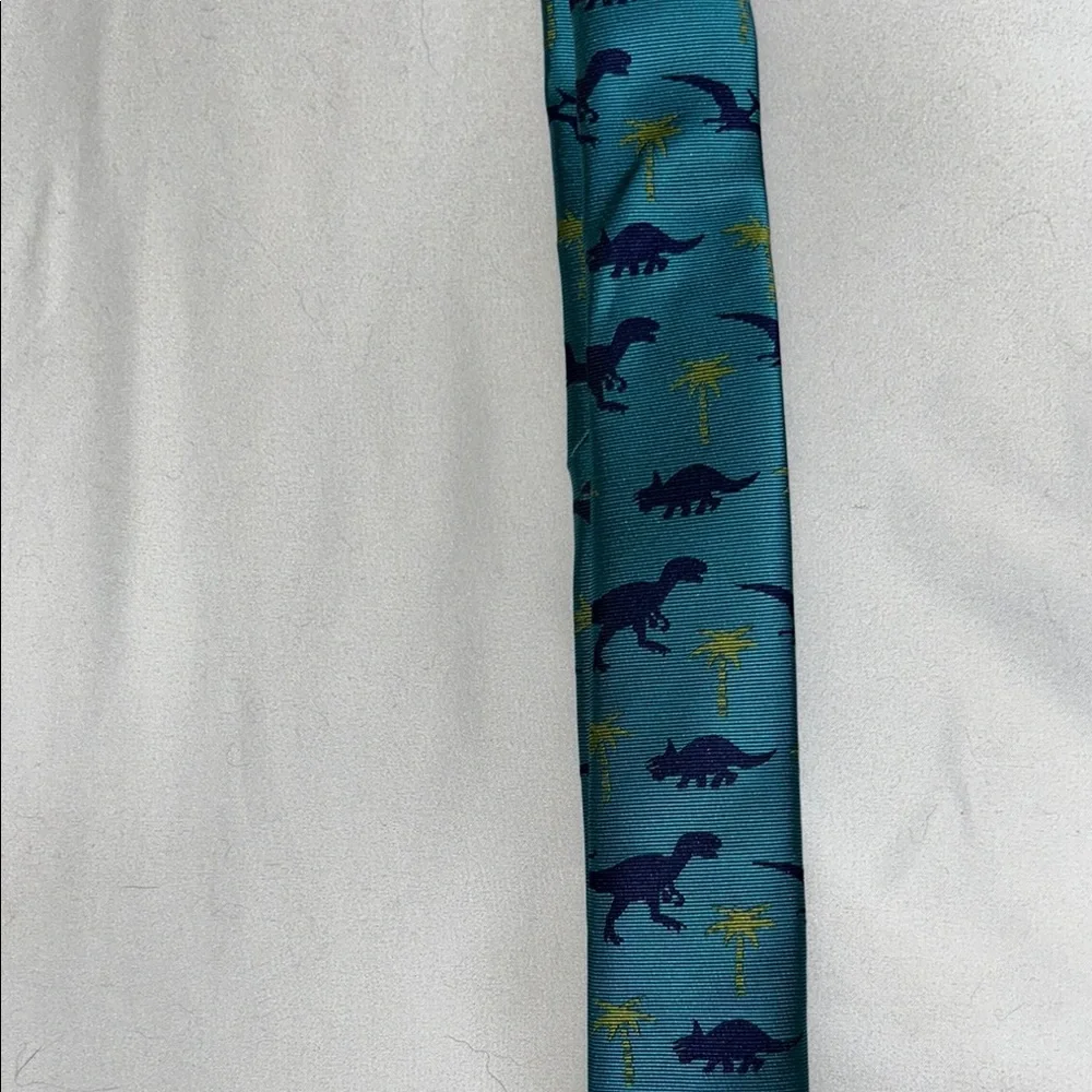 Lands' End Kids Dinosaur Tie - Teal and Navy